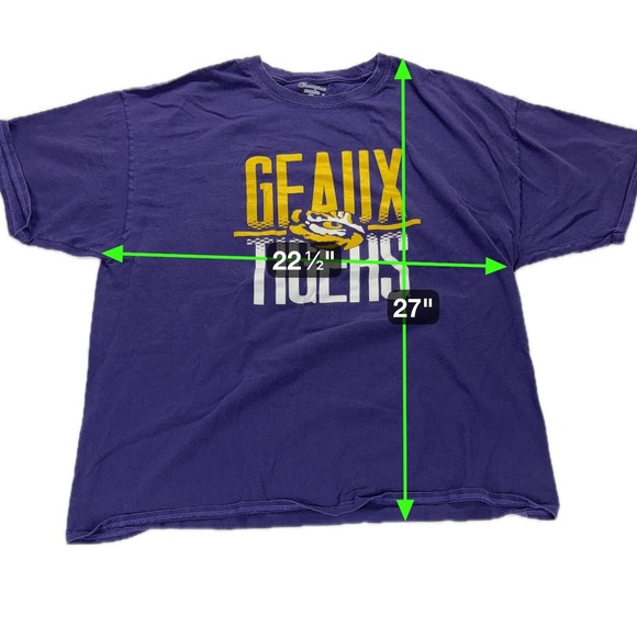 Champion LSU Geaux Tigers Graphic T-Shirt Purple Men's 2XL NCAA College - Picture 4 of 5